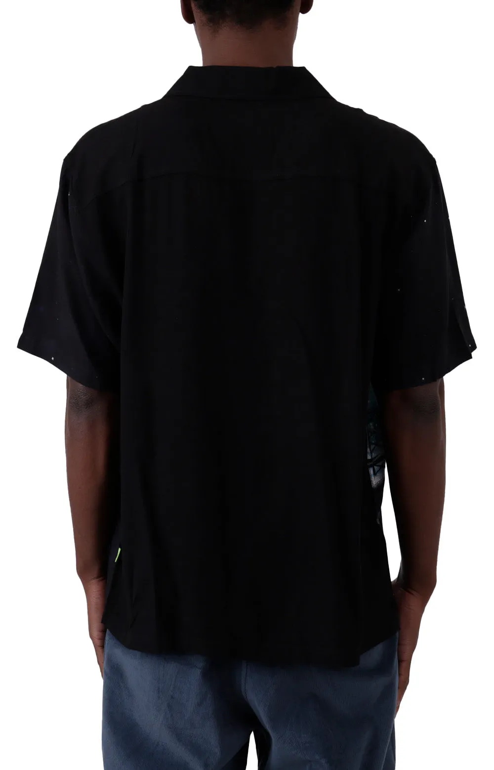 NYC-Inspired Short Sleeve Rayon Button-Up Shirt