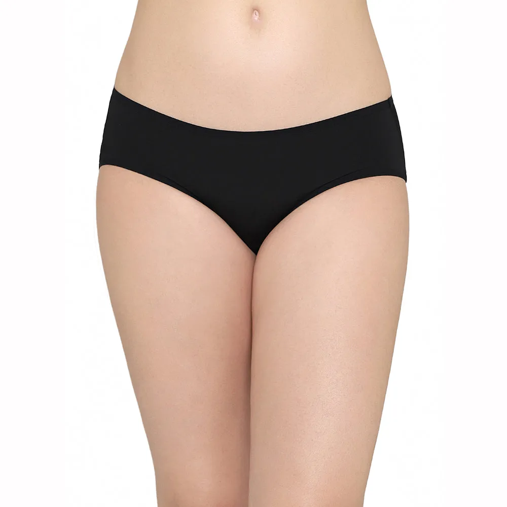 Nylon Mid Waist Medium Coverage Everyday Wear Pack of 3 Hipster Panty