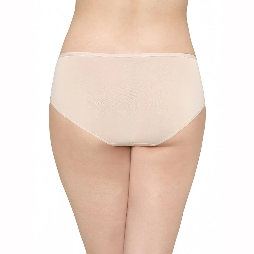 Nylon Mid Waist Medium Coverage Everyday Wear Pack of 3 Hipster Panty