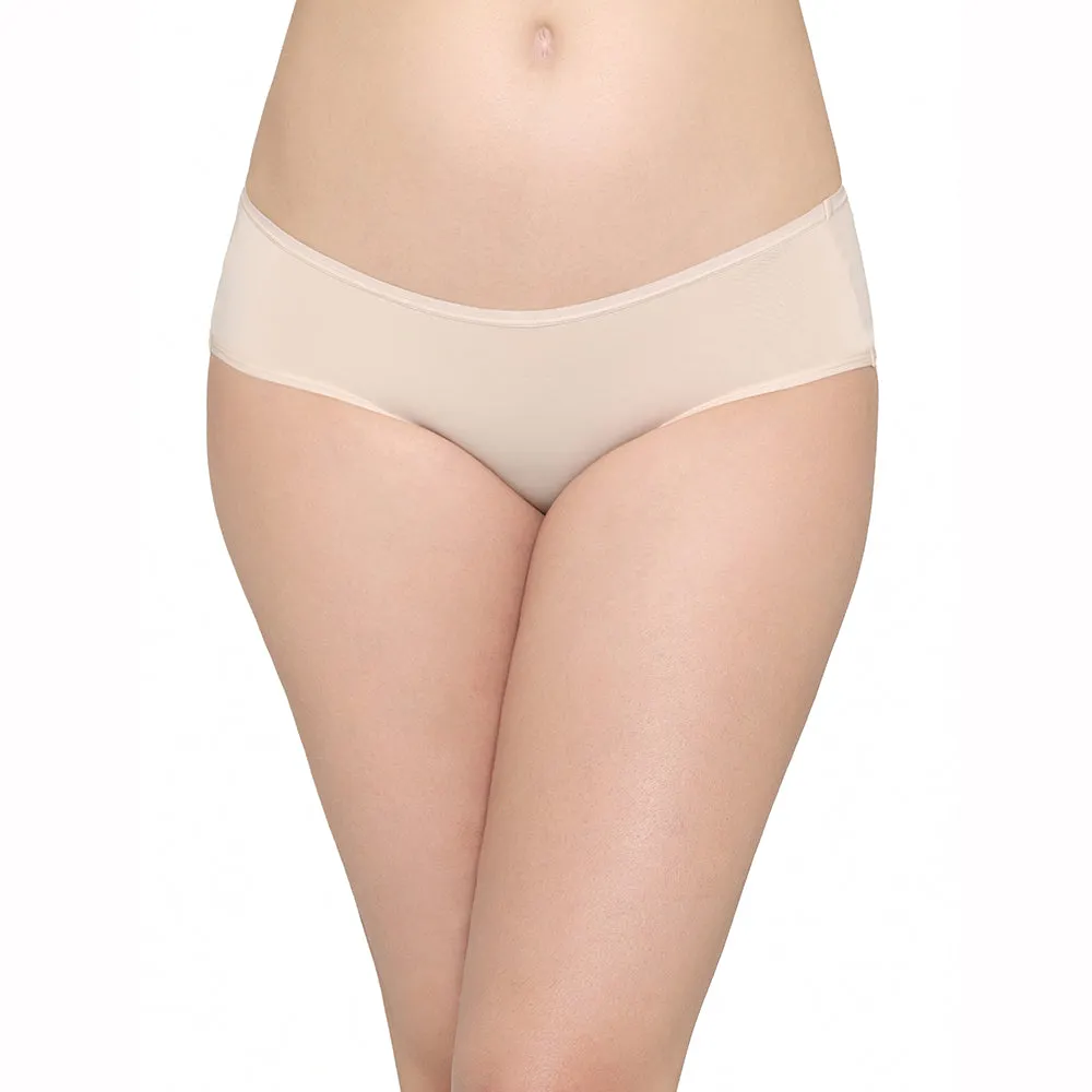 Nylon Mid Waist Medium Coverage Everyday Wear Pack of 3 Hipster Panty