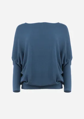 Off Shoulder Dolman Slv Tunic Teal