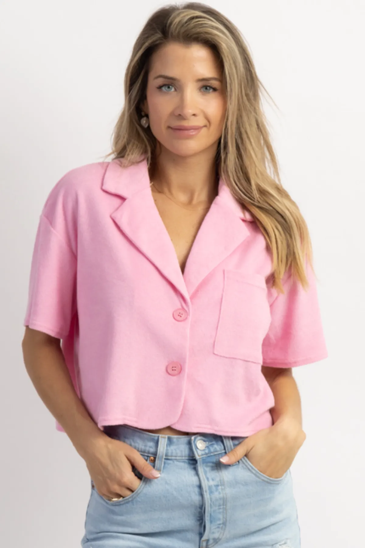 OH POOL BOY PINK TERRYCLOTH TOP