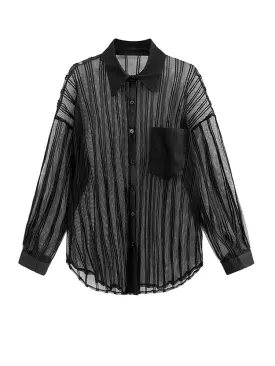 Pre Order:  Thin Big Size Mesh Blouse