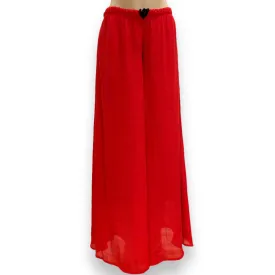 Red Flowy Wide Leg Palazzo Pants