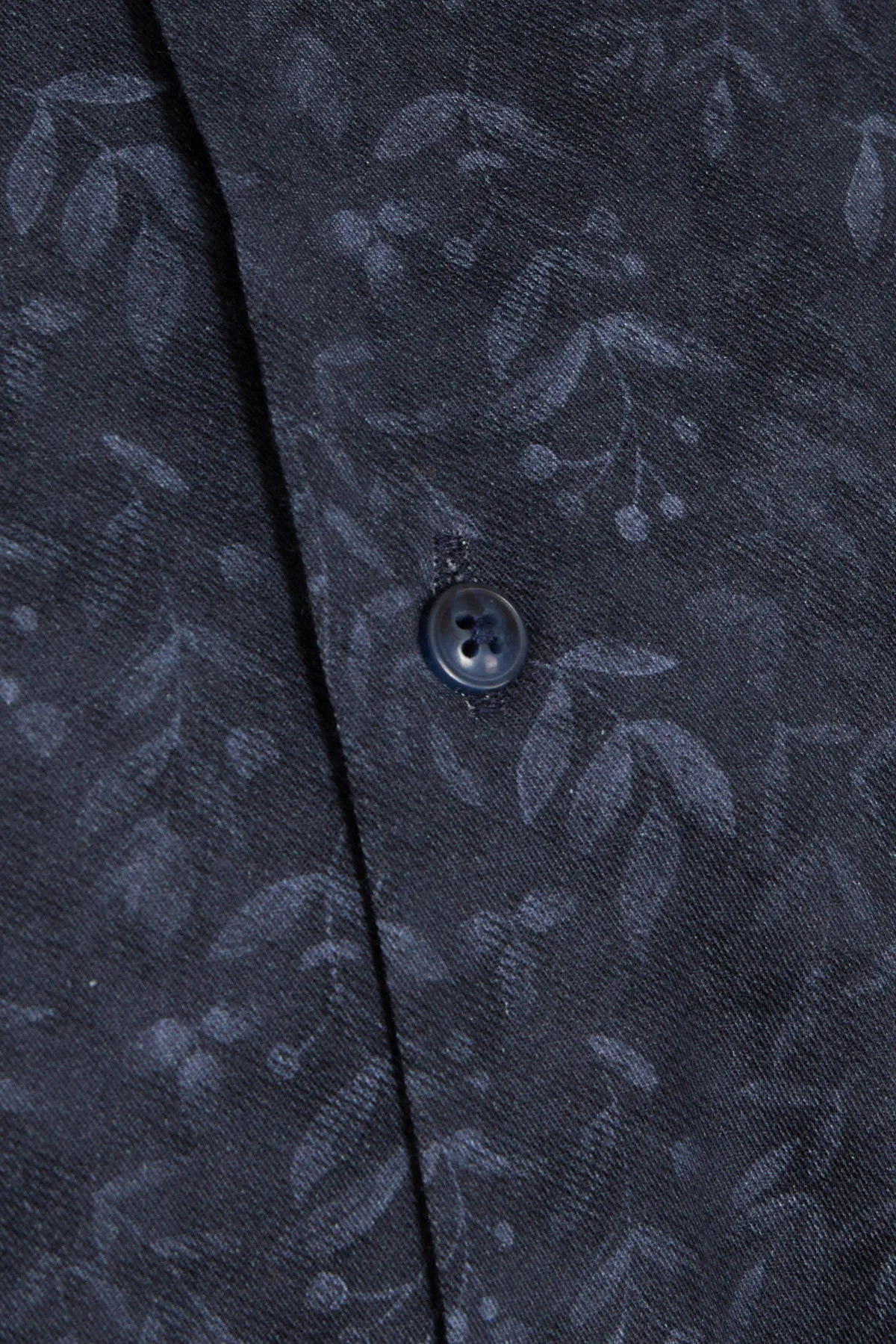 Regular Fit Printed Cotton Navy Casual Shirt