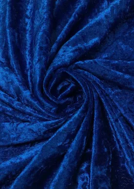 Royal Blue Premium Crushed Velvet 1 Way Stretch Fabric Dress Craft Wedding Cushion 60" - 150cm Wide Per Metre