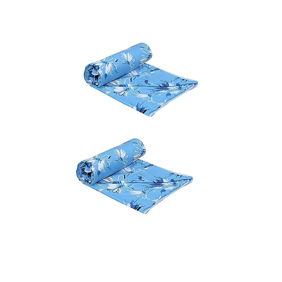 SINWAR HOME DECOR Reversible Single & Double Bed AC Blanket Dohar Combo Set of 2 Pc (Polycotton, Multicolor) (Blue Patti S Combo, Single)
