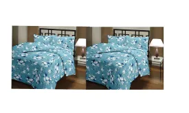 SINWAR HOME DECOR Reversible Single & Double Bed AC Blanket Dohar Combo Set of 2 Pc (Polycotton, Multicolor) (Blue Patti S Combo, Single)