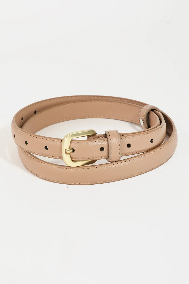 Skinny Vegan Leather Belts with Small Buckle (Assorted Colors)