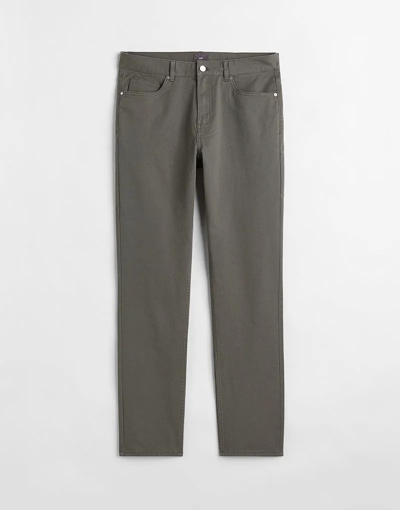 Slim fit twill trousers