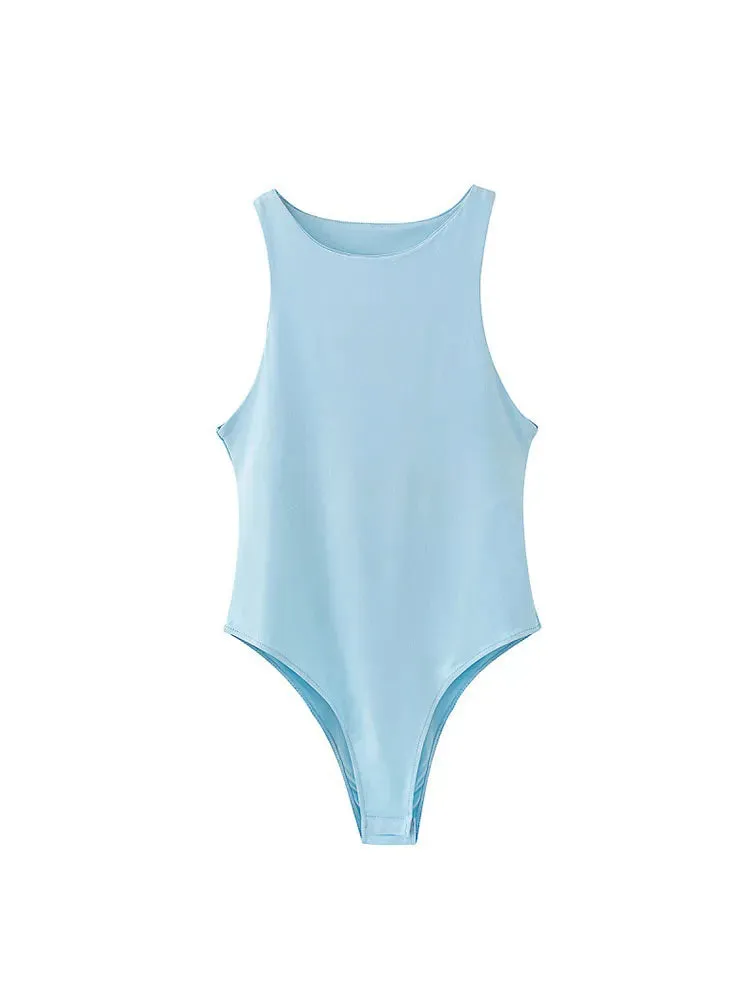 Solid bodysuits female slim casual bodysuit club short playsuits