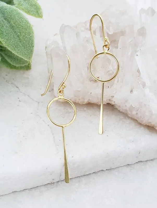 Sosie Designs - Gold Circle Paddle Earrings