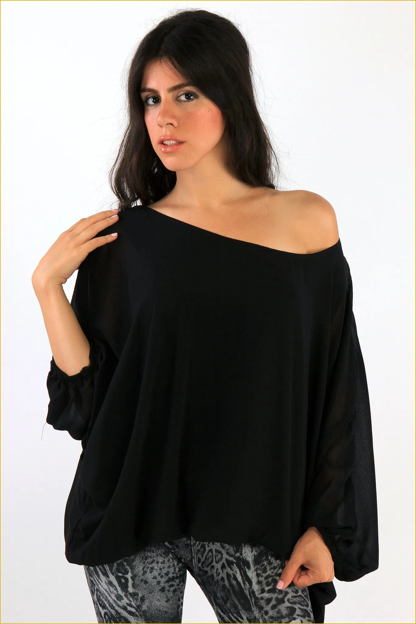 Star Batwing Sleeve Blouse
