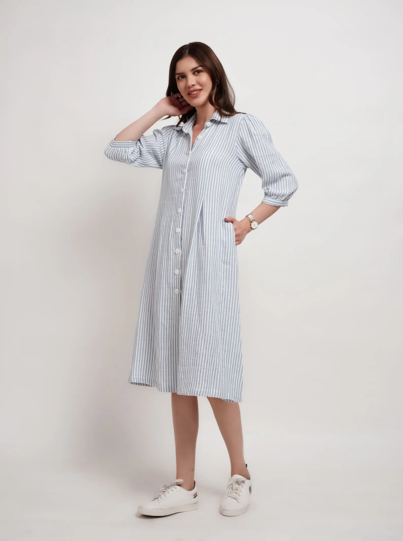 Striped Shirt Dress