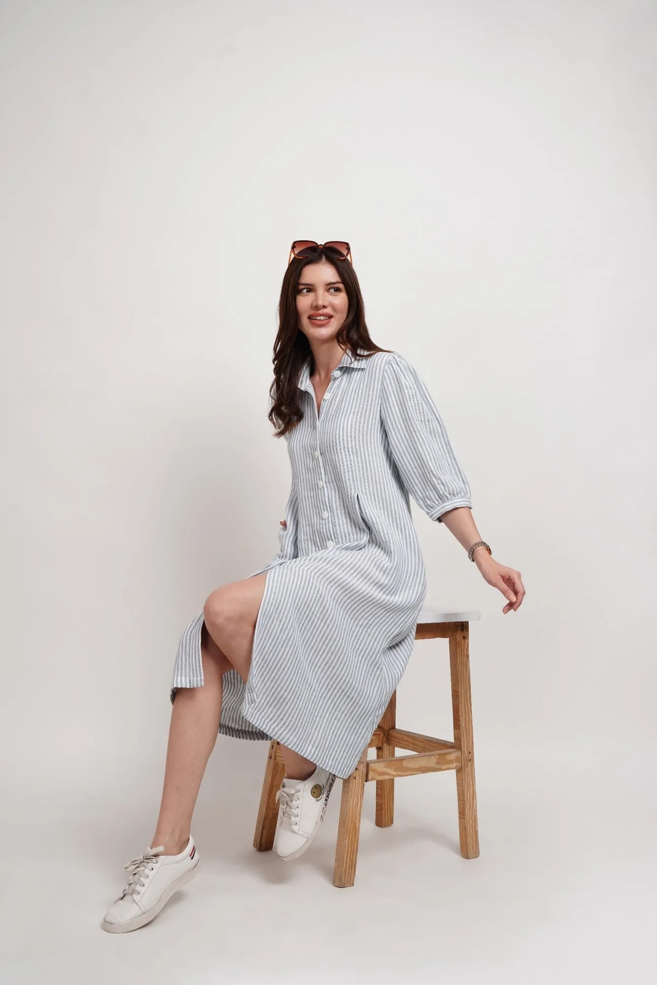 Striped Shirt Dress