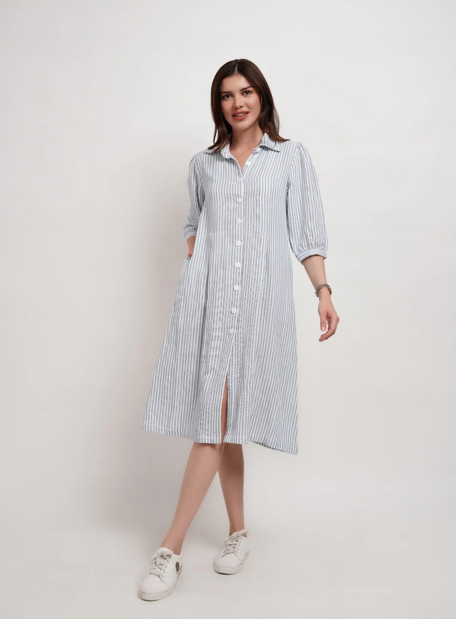 Striped Shirt Dress