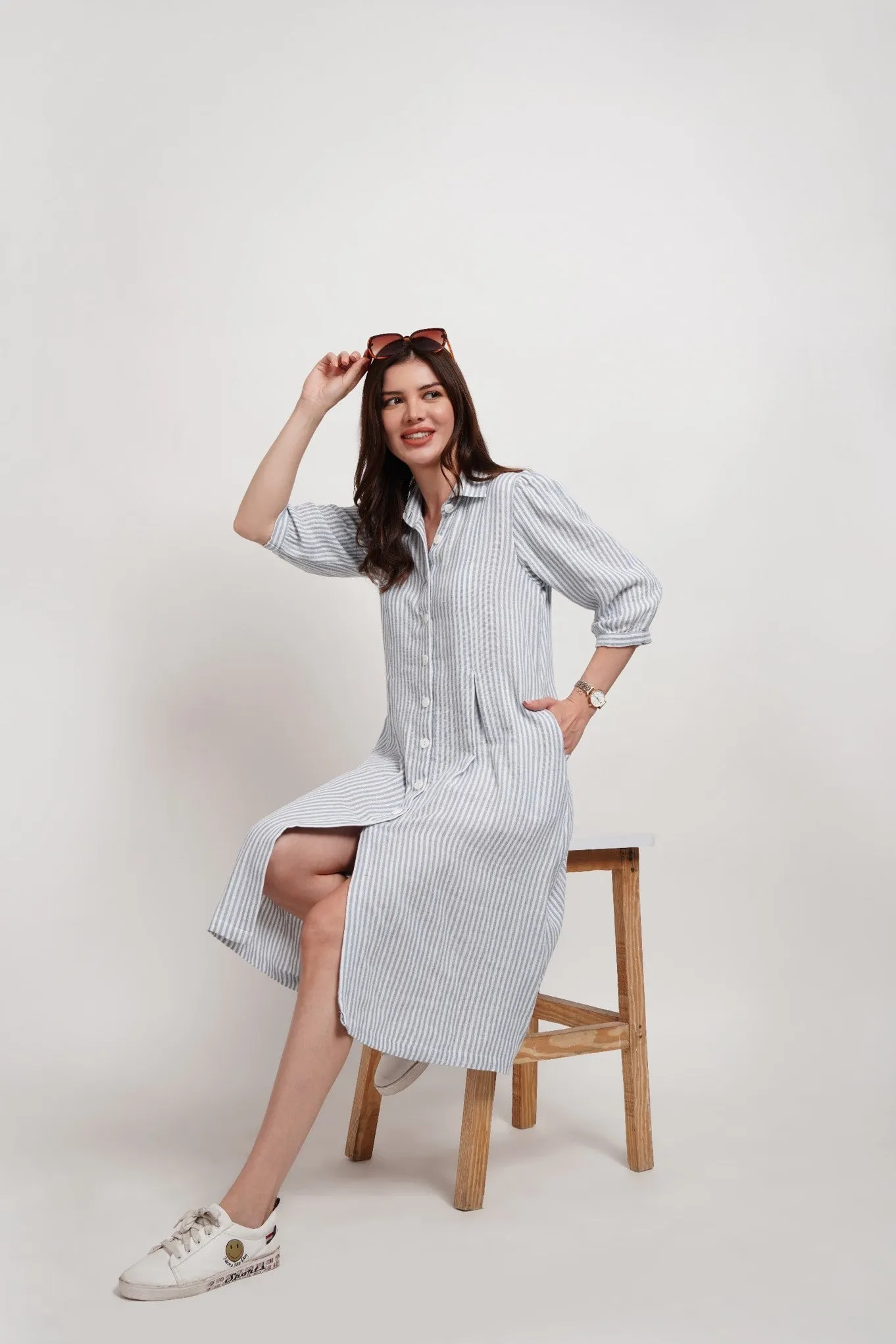 Striped Shirt Dress