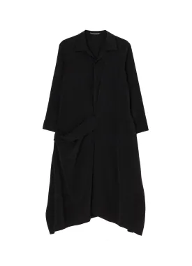 TA/PE CREPE DE CHINE R DRAPE DETAIL SHIRT DRESS