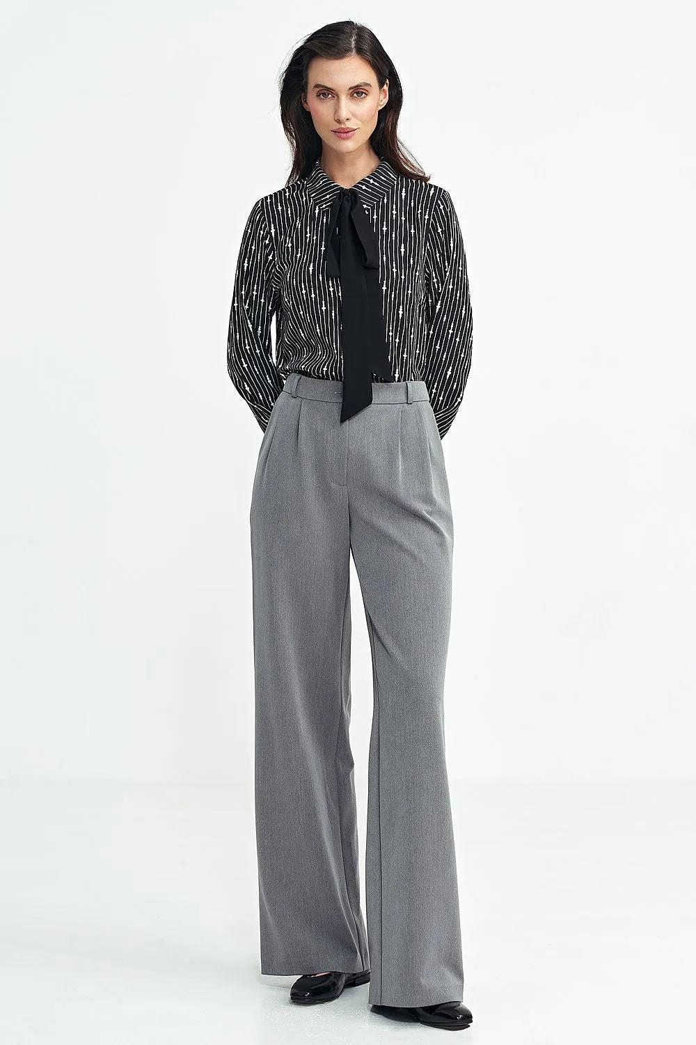 TEEK - Neck Tied Long-Sleeved Printed Shirt