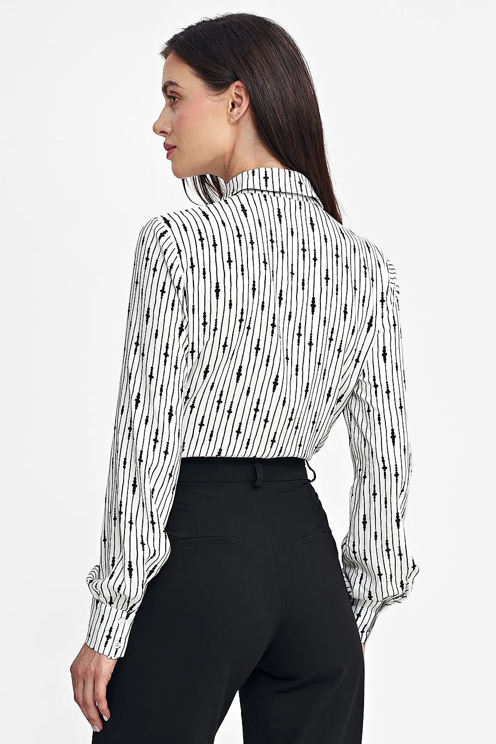 TEEK - Neck Tied Long-Sleeved Printed Shirt