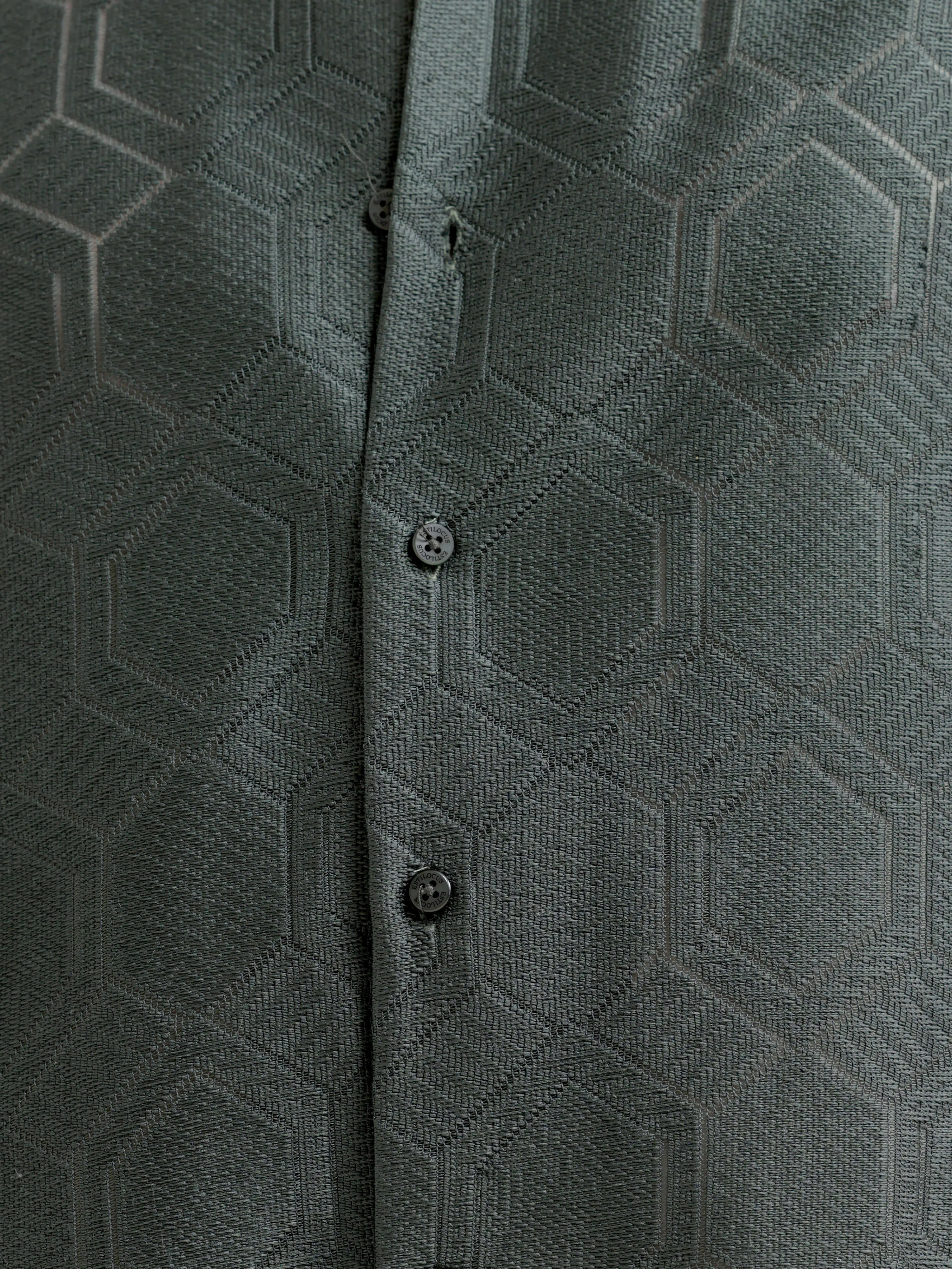 Texturiche quad green crochet oversized shirt