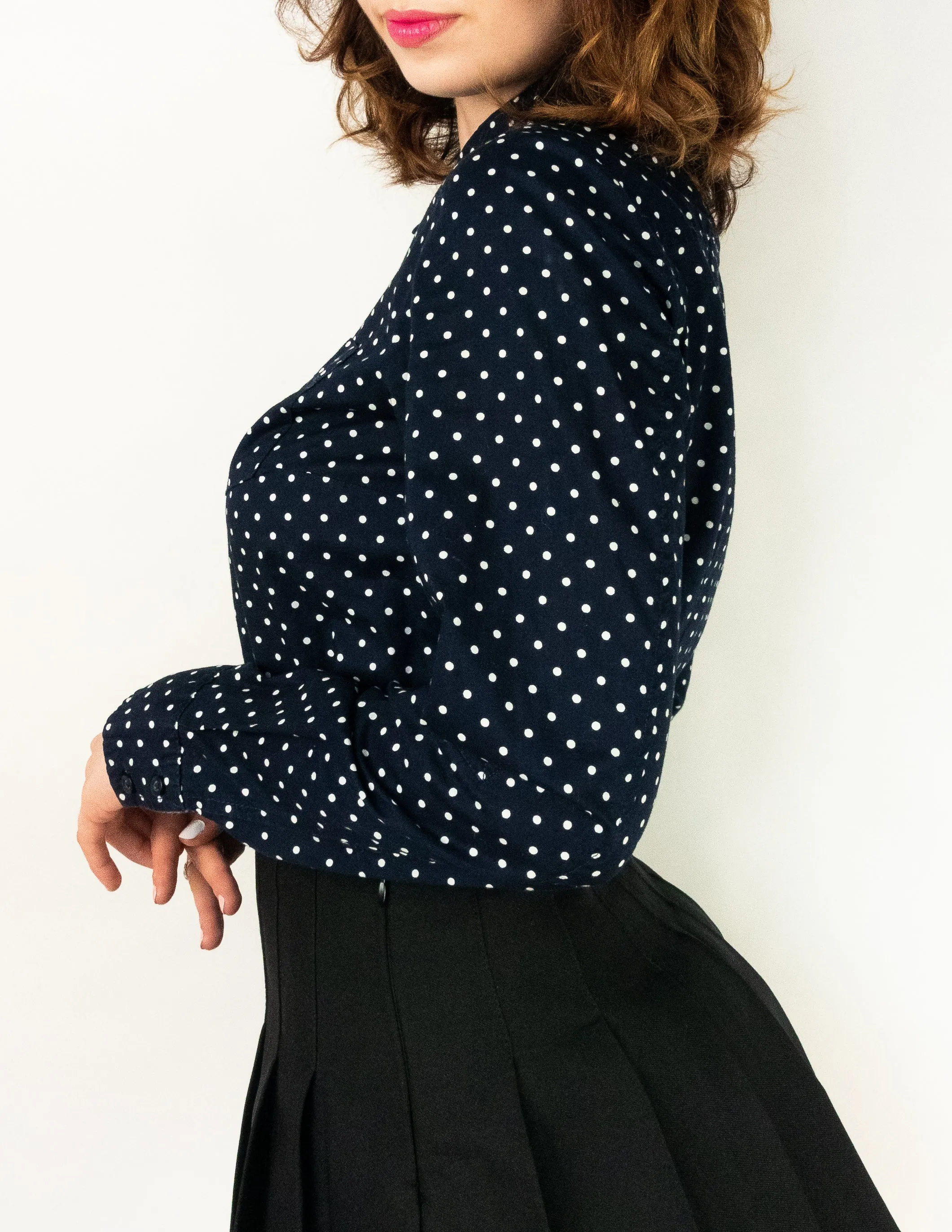Tommy Hilfiger Polka Dot Button Down Navy