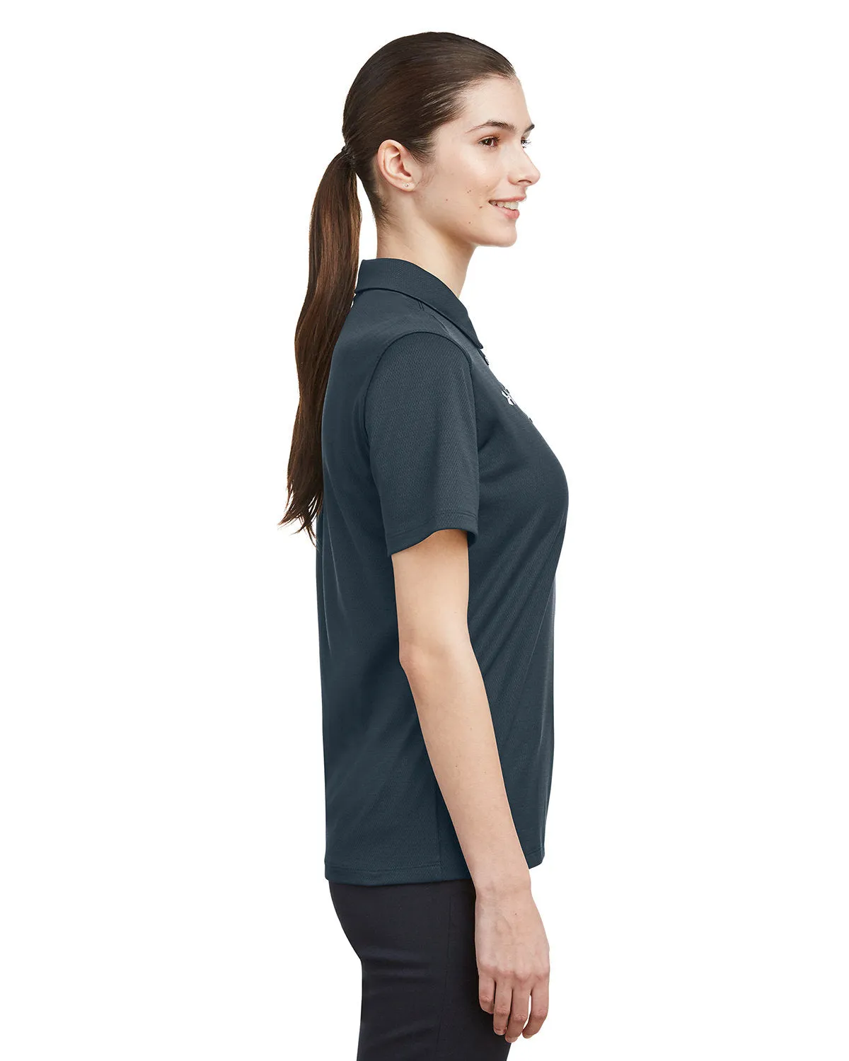 Under Armour Ladies Tech Branded Polos, Stealth Grey