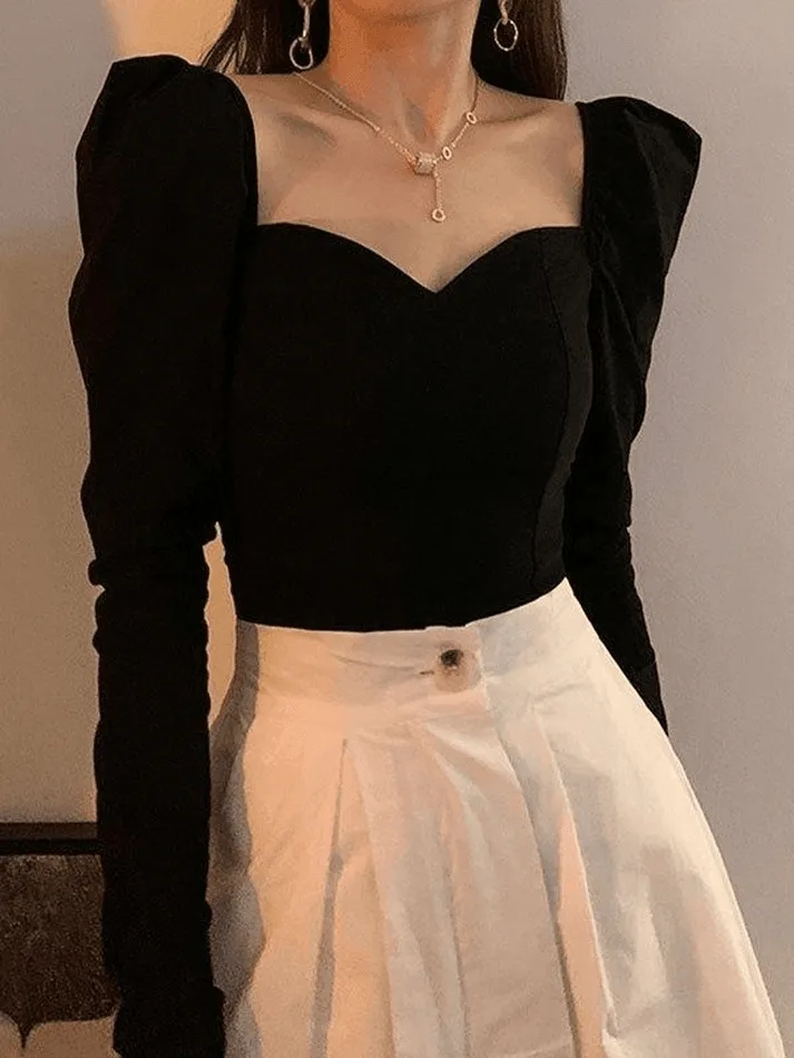 Uniwim ootd Ruched Puff Sleeve Blouse