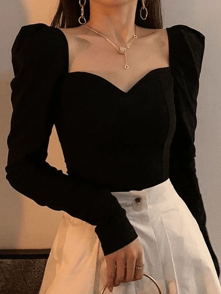 Uniwim ootd Ruched Puff Sleeve Blouse