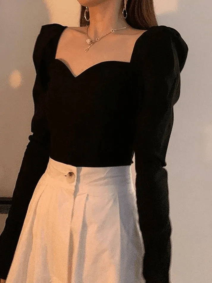 Uniwim ootd Ruched Puff Sleeve Blouse