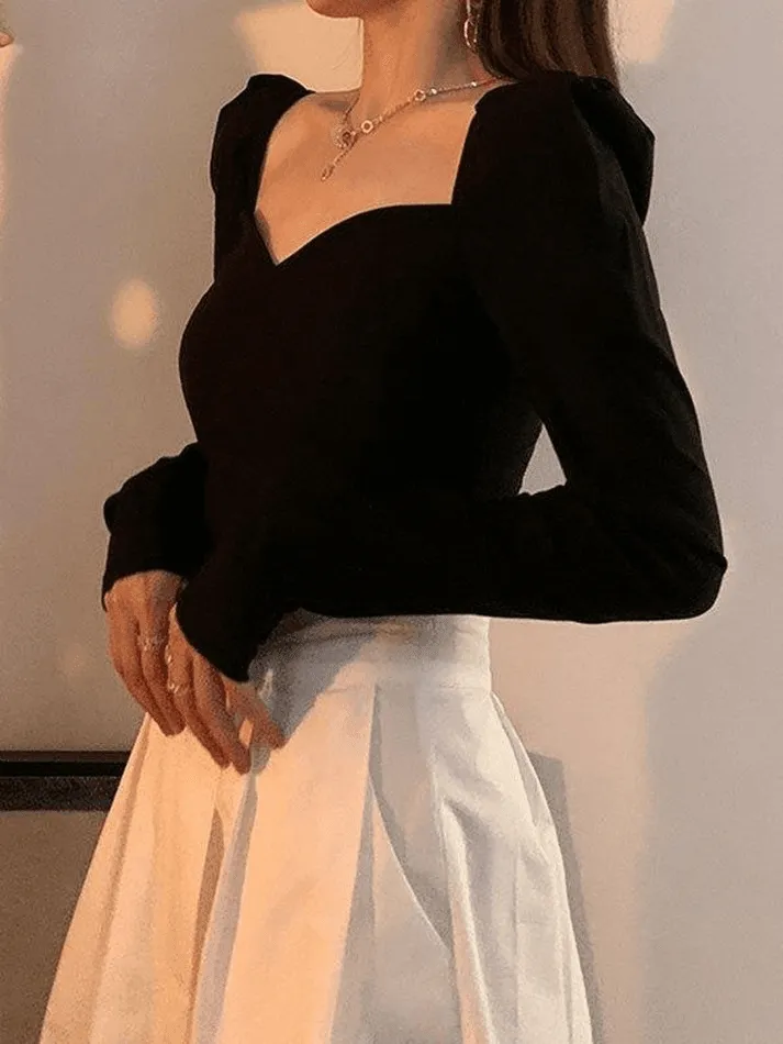 Uniwim ootd Ruched Puff Sleeve Blouse