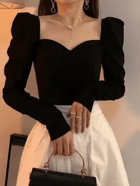 Uniwim ootd Ruched Puff Sleeve Blouse