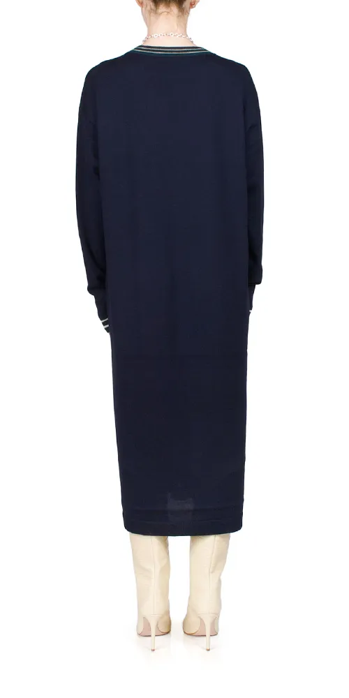 V-Neck Sweater Dress