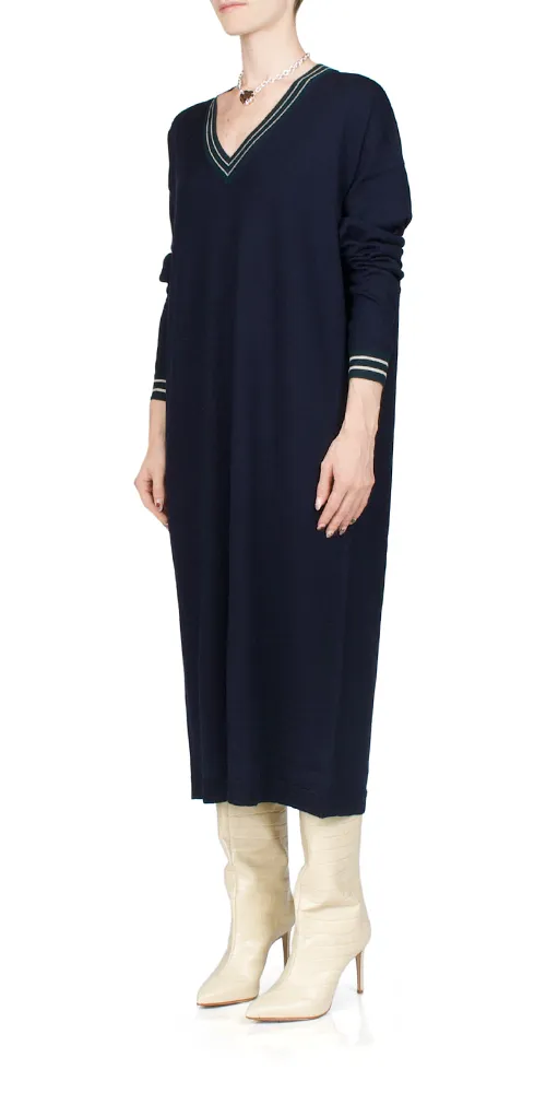 V-Neck Sweater Dress
