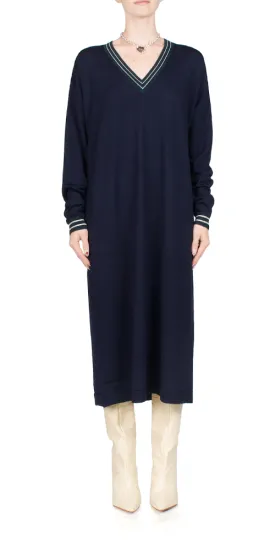 V-Neck Sweater Dress