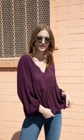 Velvet by Graham & Spencer Misty Crinkle Gauze Peasant Blouse