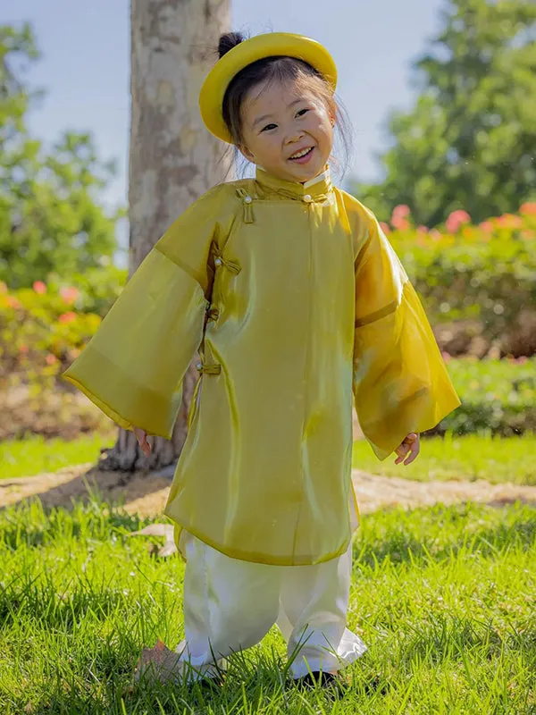 Wedding Ao Dai Yellow Girl Ao Dai Dress