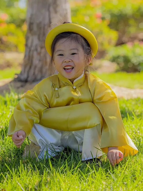 Wedding Ao Dai Yellow Girl Ao Dai Dress