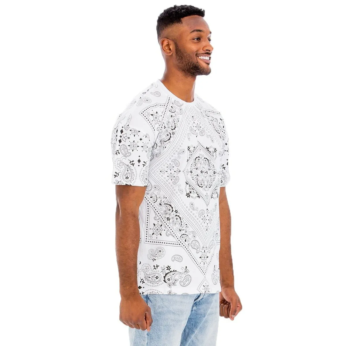 White Paisley Crewneck T-shirt