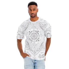 White Paisley Crewneck T-shirt