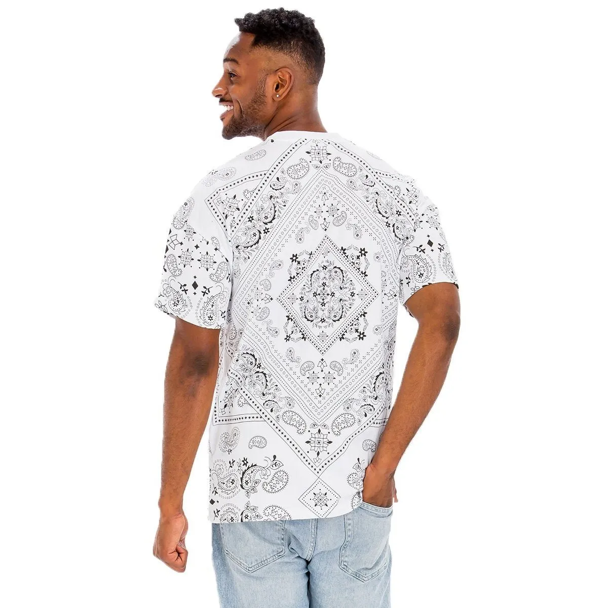 White Paisley Crewneck T-shirt