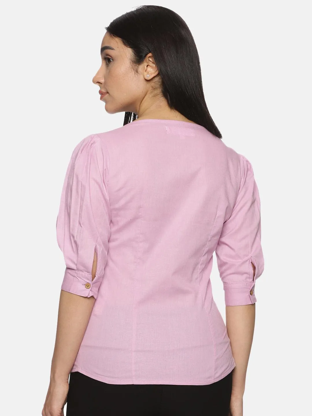 Women's Casual Lavender Cotton Half Sleeves Top - Soft, Stylish, and Comfortable