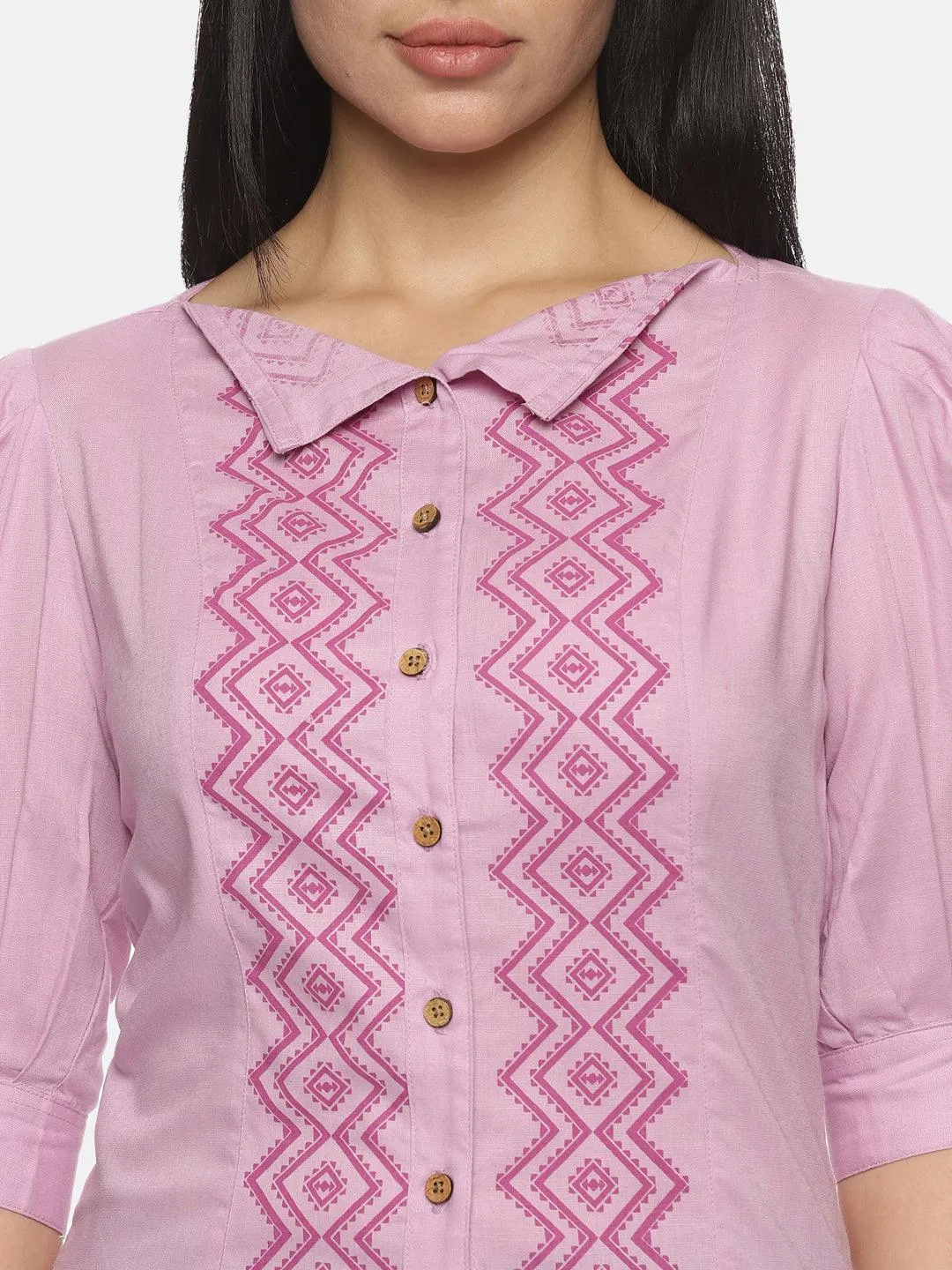 Women's Casual Lavender Cotton Half Sleeves Top - Soft, Stylish, and Comfortable