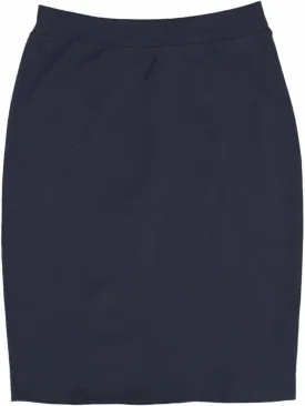 Womens Cotton Stretch Pencil Skirt - Elastic Waist Office Skirt Knee & Below Knee Lengths