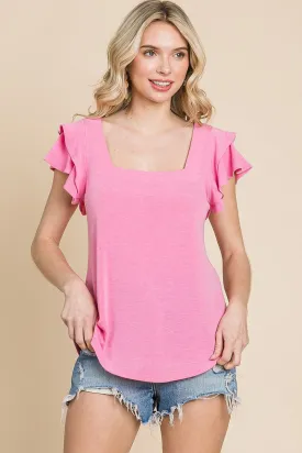 Women's French Terry Solid Casual Top