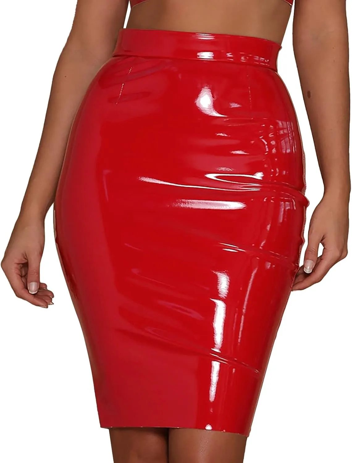 Womens Stylish Leather Skirt Sexy Faux Mini High Waist Casual Zip Slim Pencil Design Plus Size