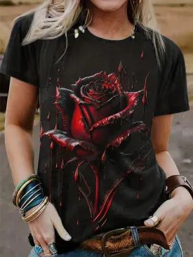 Women's T Shirt Short Sleeve Top 3d*